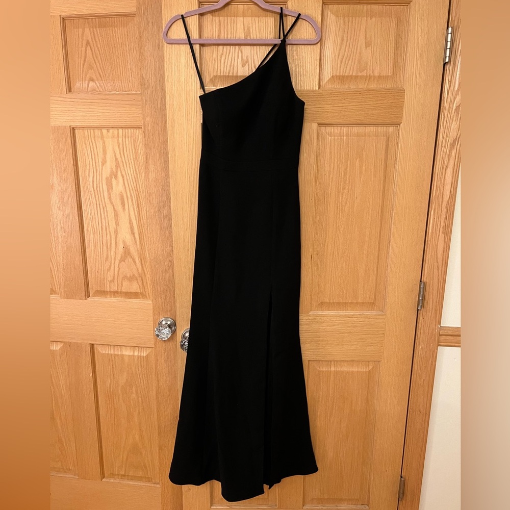 Aqua Black One-Shoulder Dress
